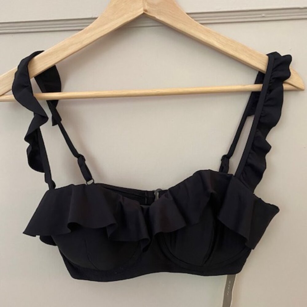 NWT J.Crew Ruffle Underwire Bikini Top, Size 32C